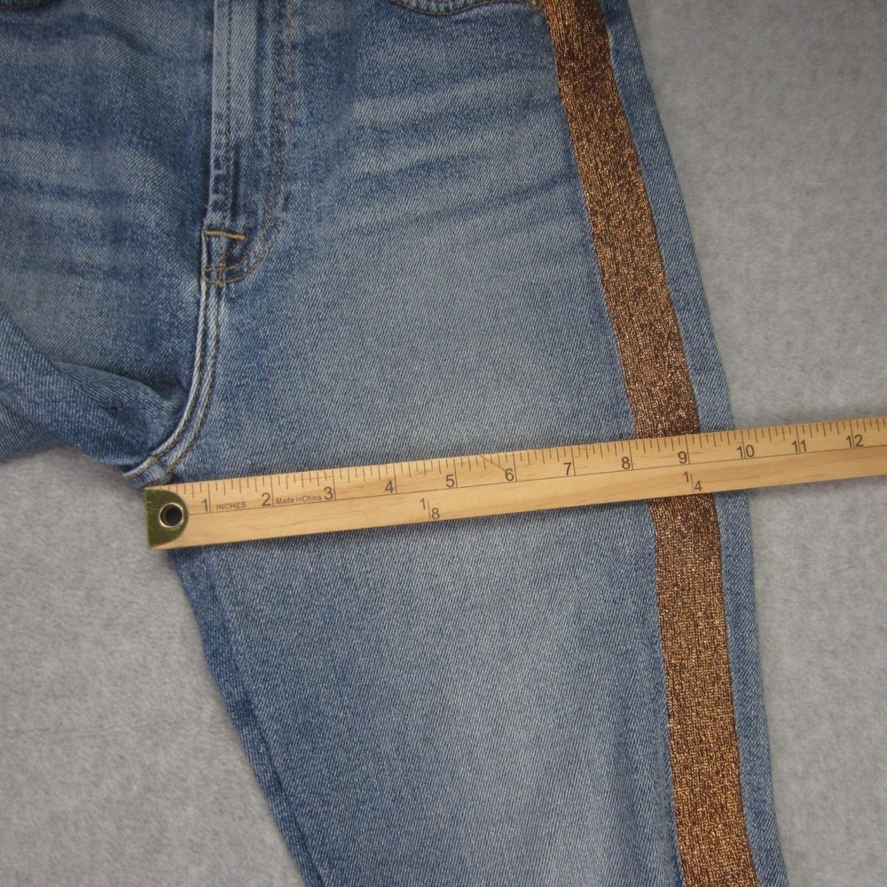 7 For All Mankind Luxe Vintage Jeans Womens 27 High Waist Lurex Stripe Ankle - Picture 13 of 16